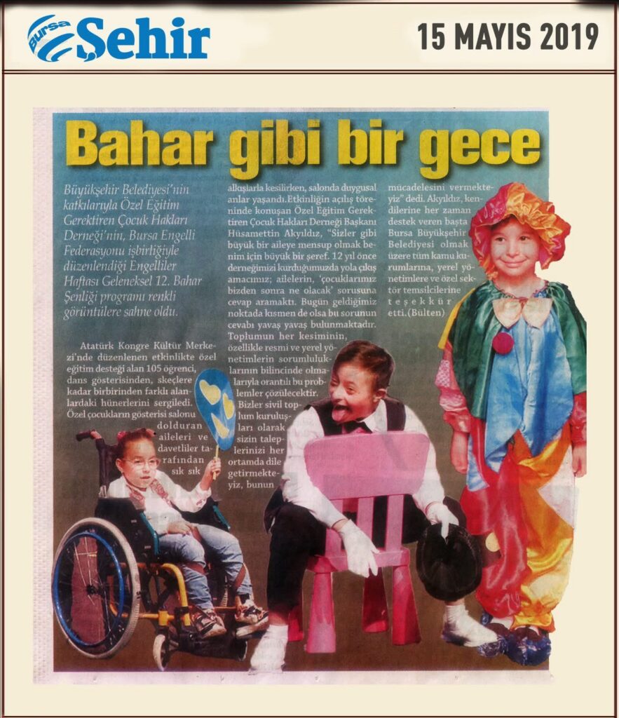 Şehir gazetesi, 15 Mayıs 2019 — Bahar gibi bir gece